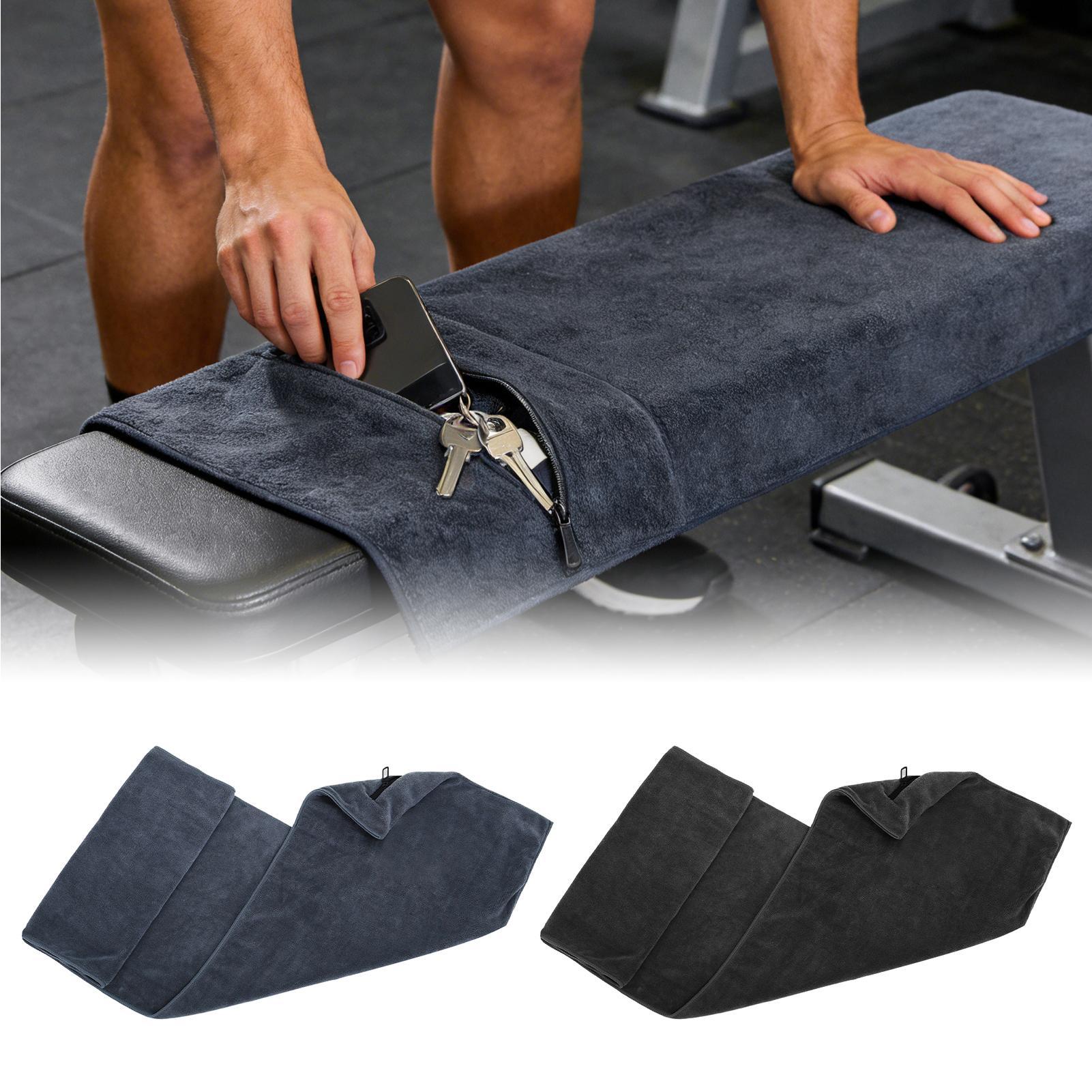 Pilates Yoga Towel - Handuk Gym Mikrofiber dengan Kantong Ber-Resleting,