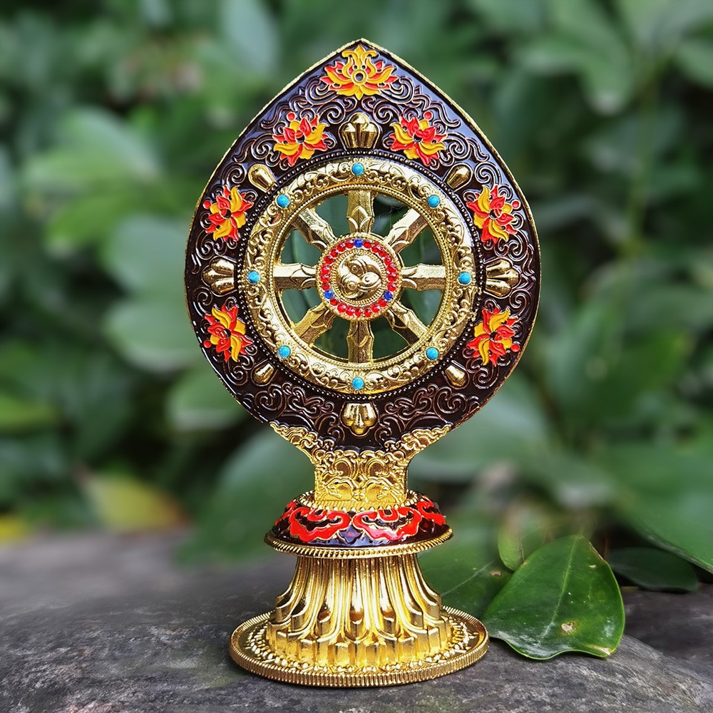 Yoga Wheel Dharma - Dekorasi Roda Dharma Tibet untuk Meditasi