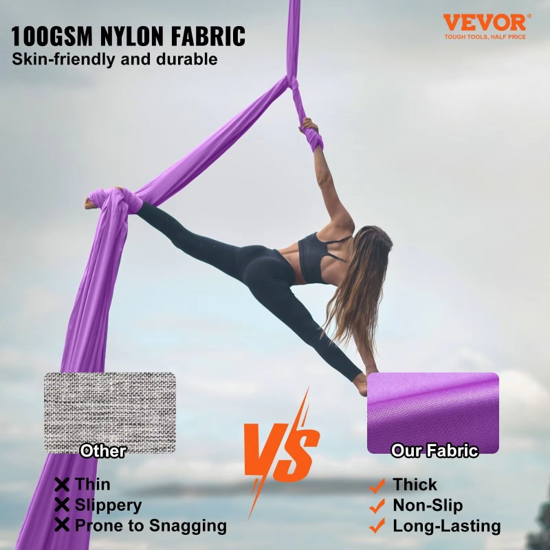 Ayunan Yoga Aerial Silk Ungu 2 - Aerial Silk Hammock ulasan dan harga
